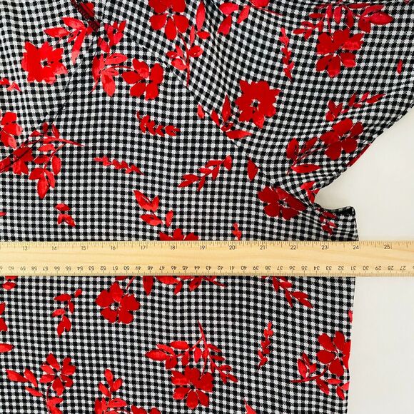 ELLE  Women's Top Floral Ghimgan V-Neck Flutter Sleeve Size XL - Picture 7 of 10